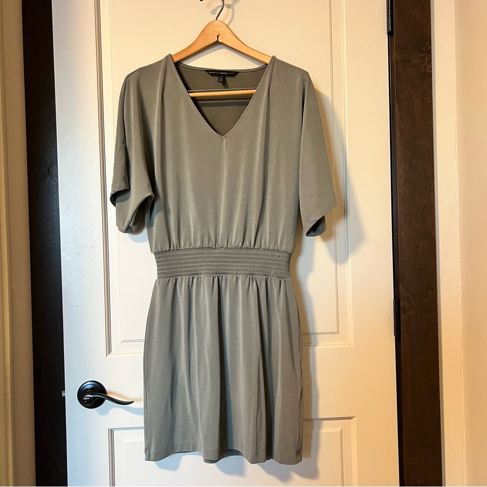 Sage green WHBM Cinched Waist Dress